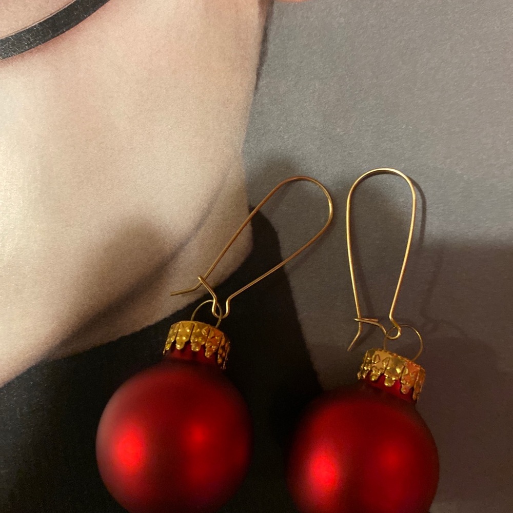 Christmas Earrings dangle mat or glossy finish